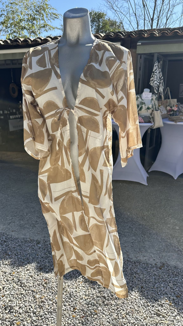 Tunique longue aux motifs géométriques