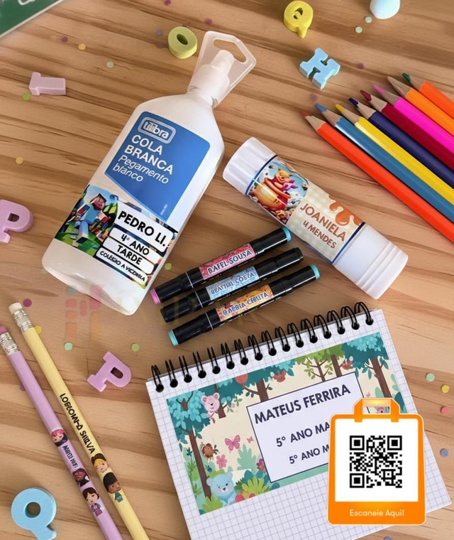 Kit 46 Etiquetas Escolares Personalizadas (Todos os Tamanhos e Temas)