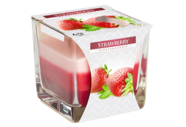 Bougie en pot arc-en-ciel - Fraise