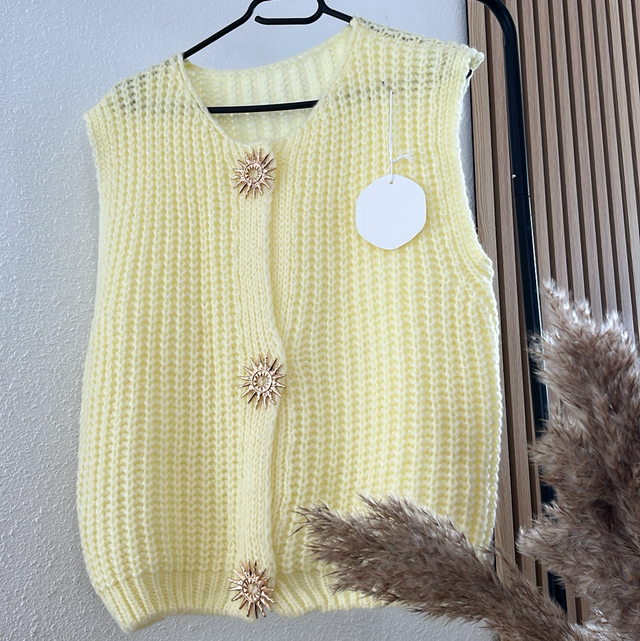 Top en maille sans manches AMARA jaune 🇮🇹