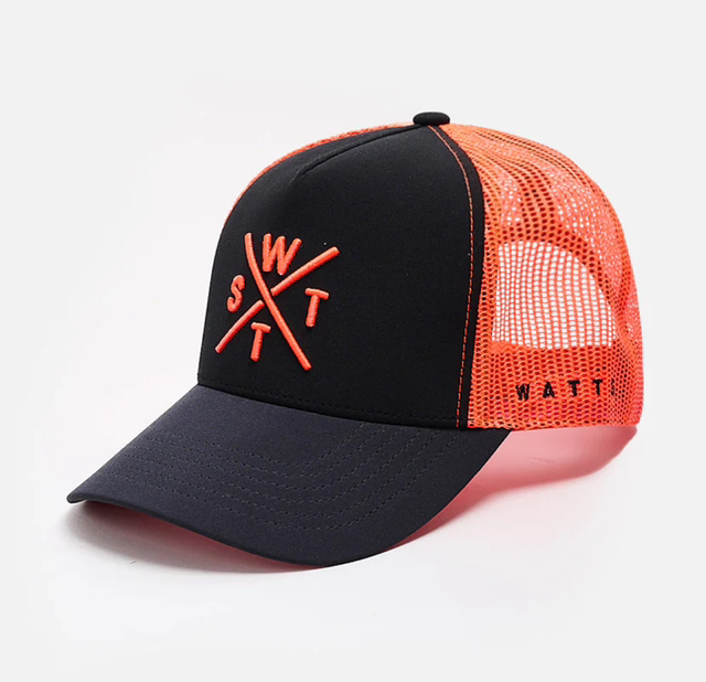 CASQUETTE WATTS TRIBE - NOIR ET ORANGE FLUO