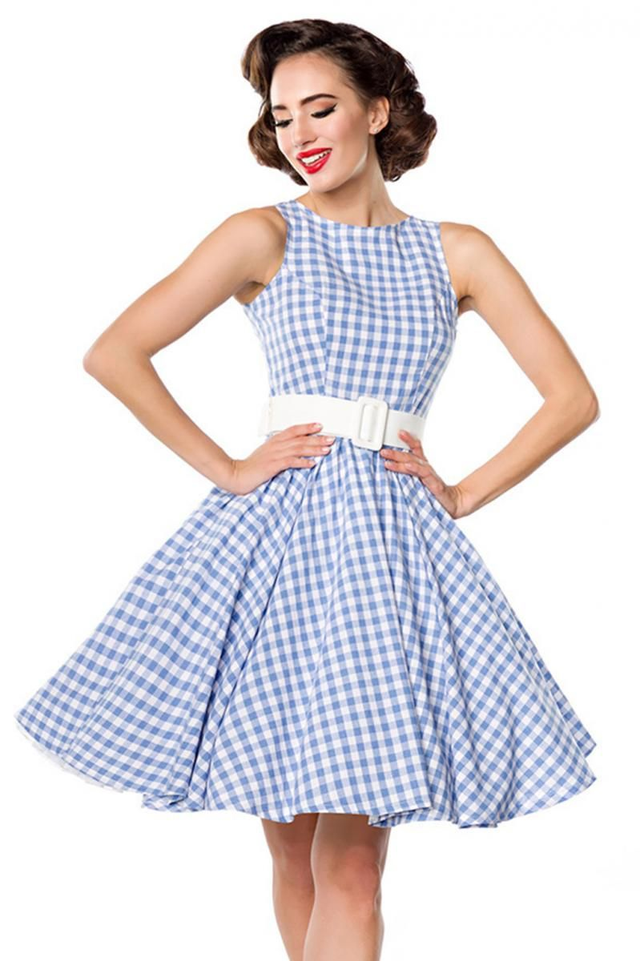 Checked Dress Blue / White
