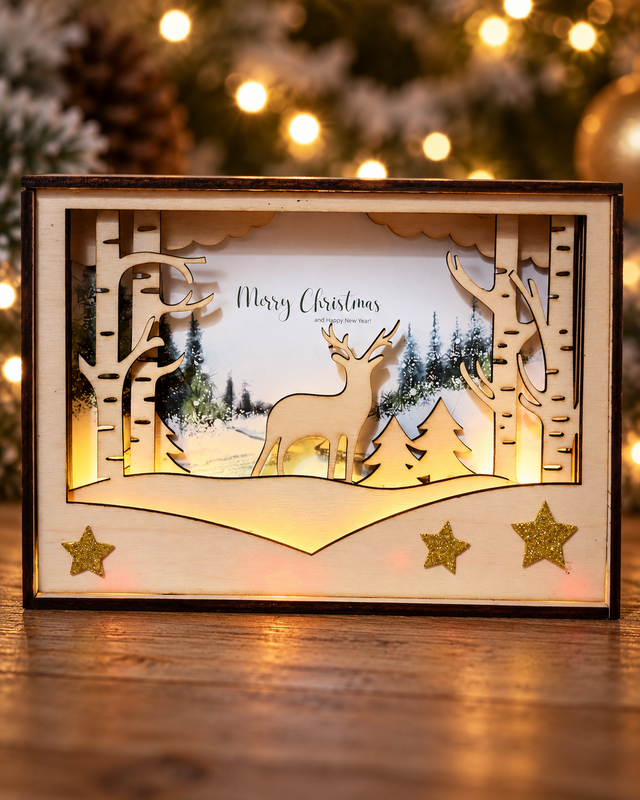 Quadretto luminoso natalizio personalizzato con incisione