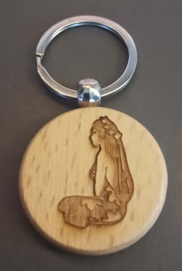 Porteclé en bois, rond 3cm