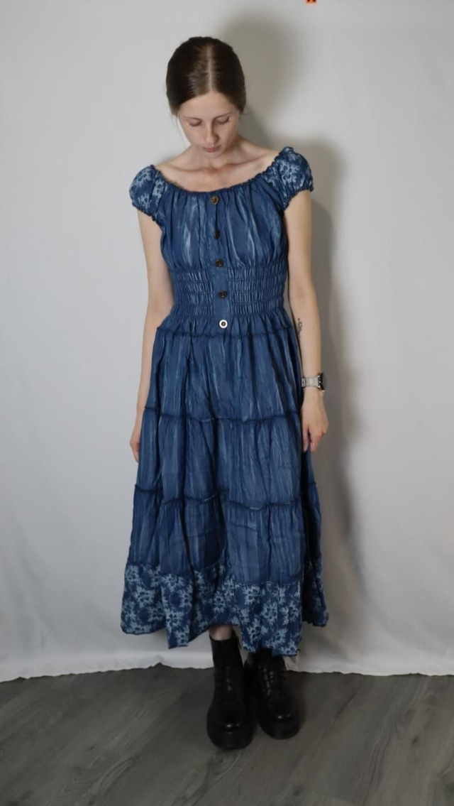 Mid-Length Denim Look Dress
