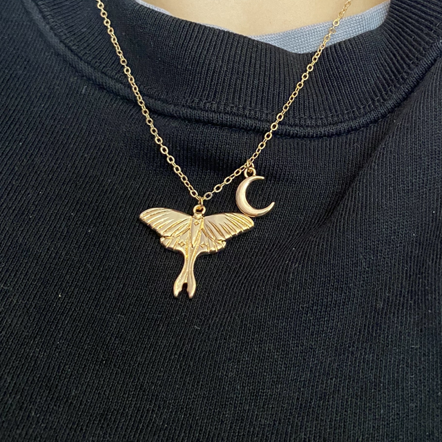 Luna moth Halskette mit Grusskarte