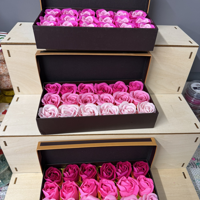 Box of Soap Roses. 