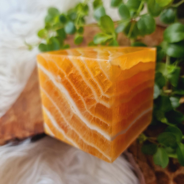 Orange Calcite Cube 440g