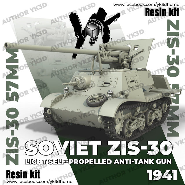 YK 3D Home - T-20 Komsomolets ZIS-30 (1/72 and 1/48)