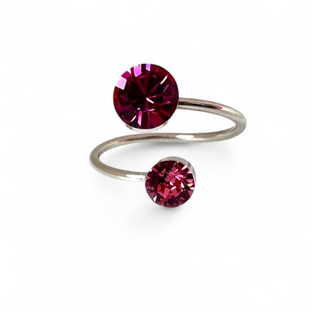 Ring DUO SMALL Fuchsia Pinkmix