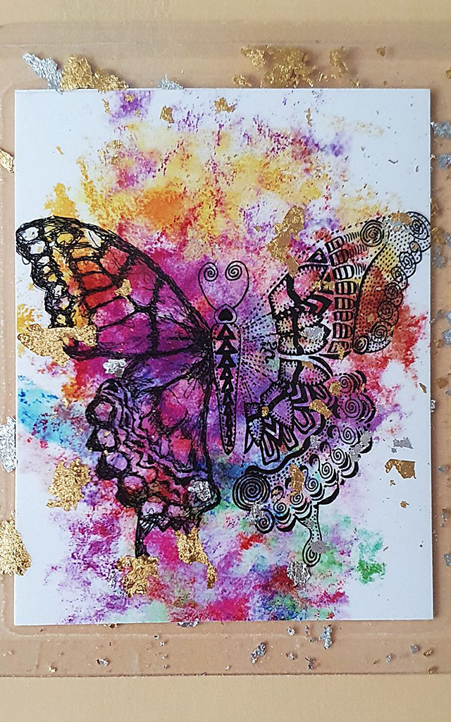 Krafttierkarte "Schmetterling" Energiekarte programmiert mit den Eigenschaften des Krafttiers. Format A7 