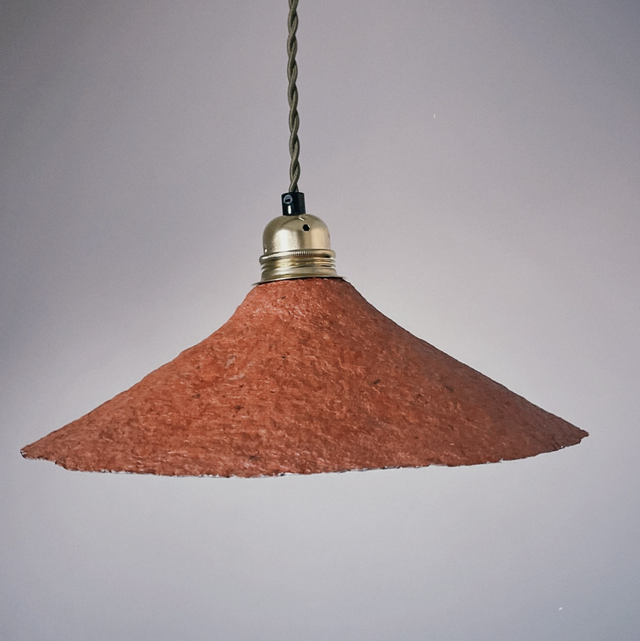 Abat jour suspension papier mâché London terra cotta