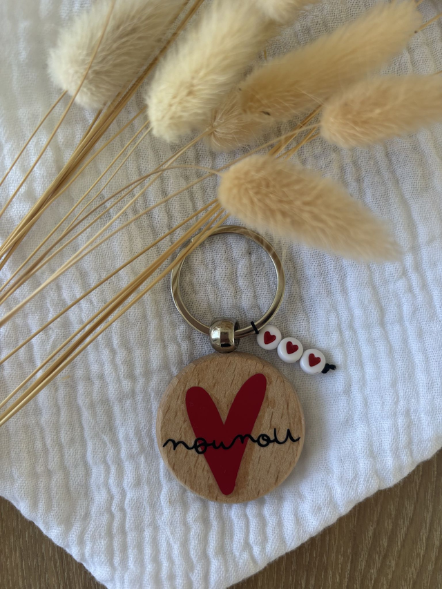 Porte-clés coeur - Nounou