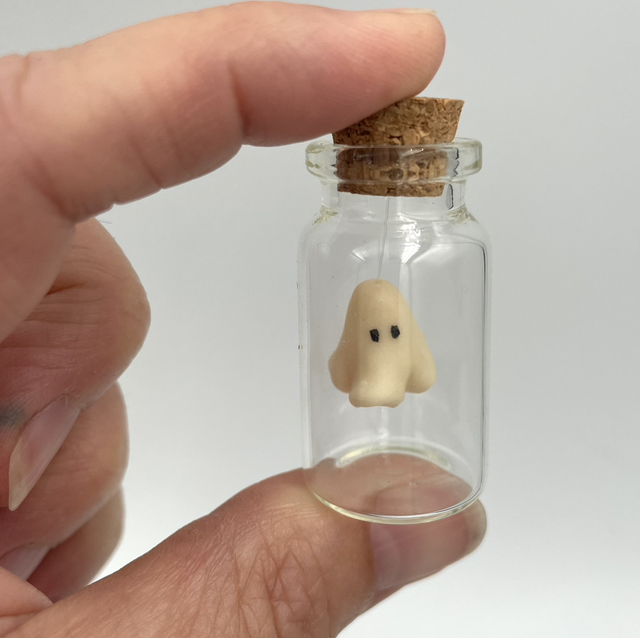 Micro clay Ghost in a bottle
