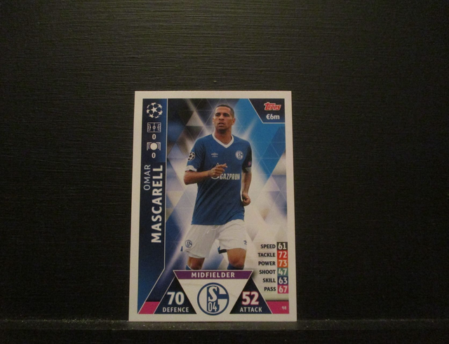 Omar Mascarell - UEFA Champions League Match Attax 2018/19 Original Trading Card #98