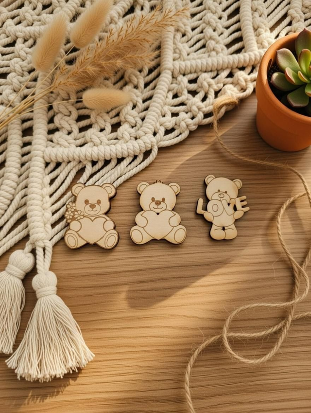 Lot de 3 embellissements Ours