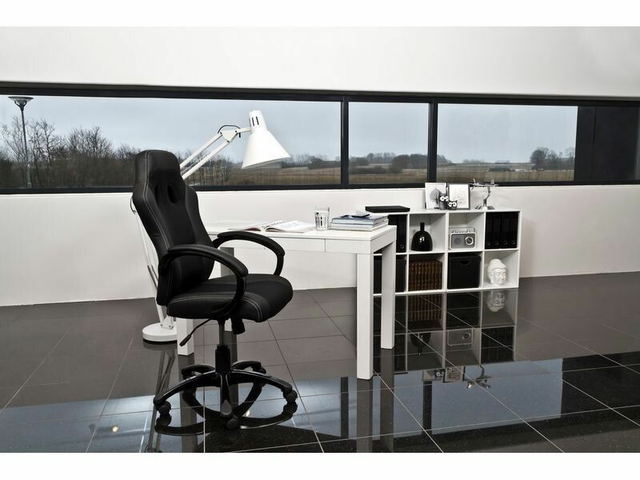 AC Design Chaise de bureau Race, avec dossier rembourré et accoudoirs, noir