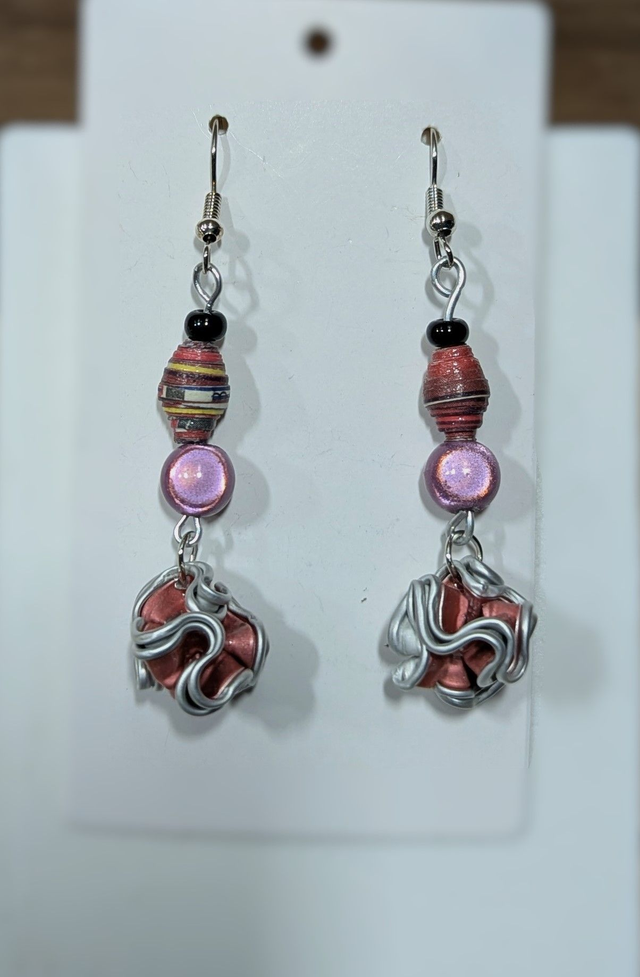 Boucles d'oreilles upcycling longue