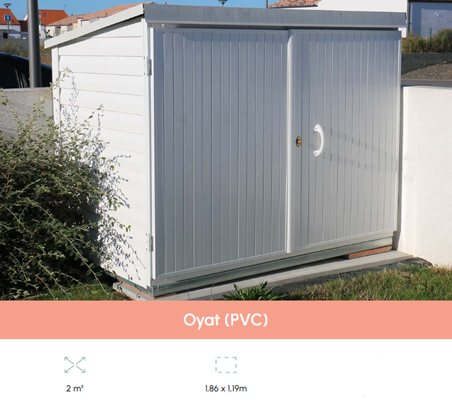 Coffre de grangement PVC 1,86 x 1,19m 2m²