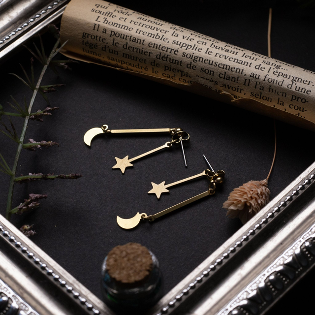 "stamoon" boucle d'oreille en laiton