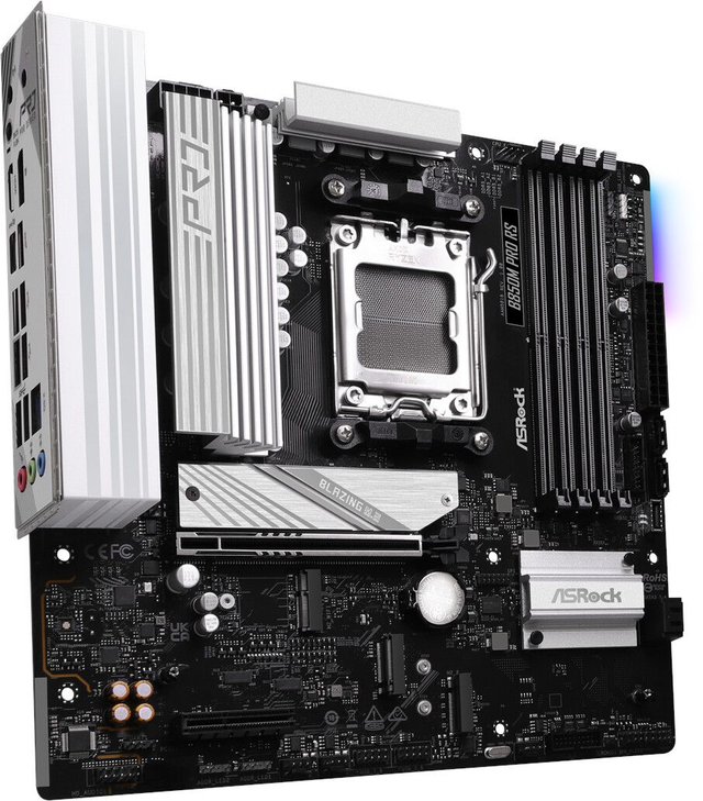 02.2.0128 – Scheda Madre ASRock B850M Pro RS – Micro‑ATX professionale nera per Ryzen 7000/8000/9000
