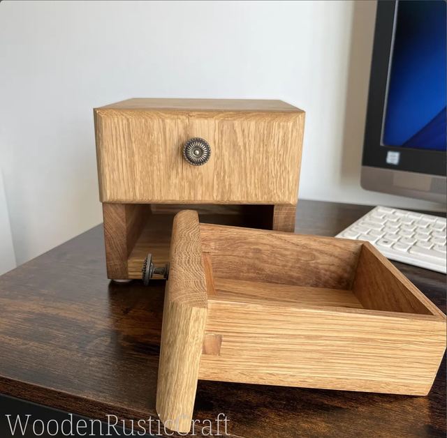 Small Handmade Solid Oak Chest of Drawers