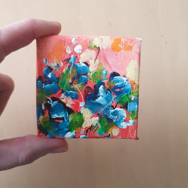 Mini-schilderij op ezeltje 009