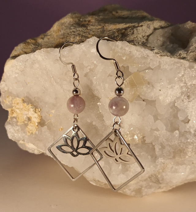 Boucles d&#039;oreilles en tourmaline rose