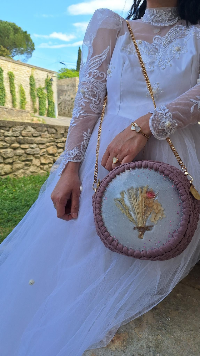 Sac Mariée Résine et Crochet A PERSONNALISER