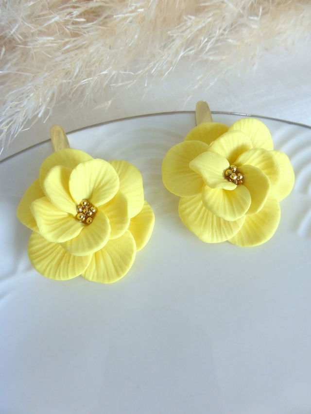 Boucles d'oreilles jaunes - Floramour