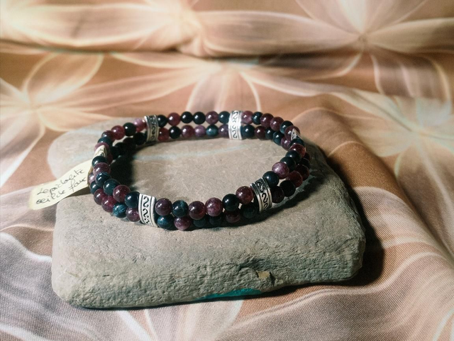 Bracelet Lepidolite/Œil De Faucon