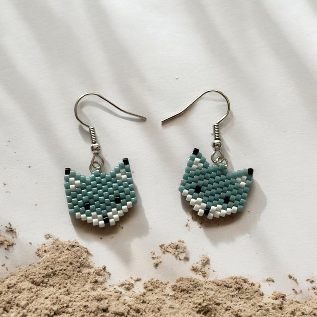 Boucles d'oreilles renards bleus
