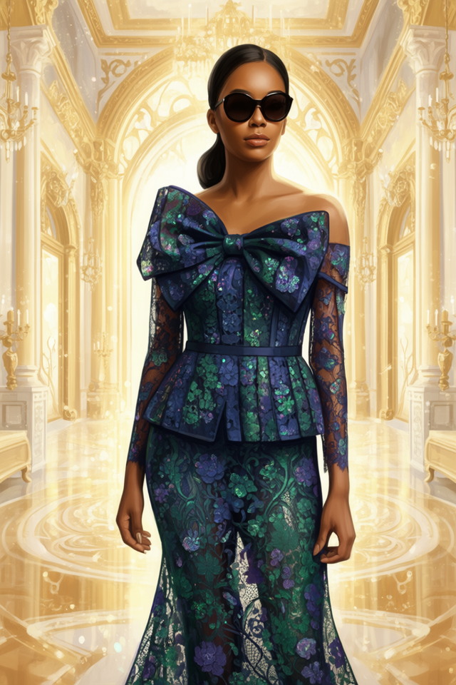 Robes et tailleurs haute couture en dentelles imprimées tarif sur demande.