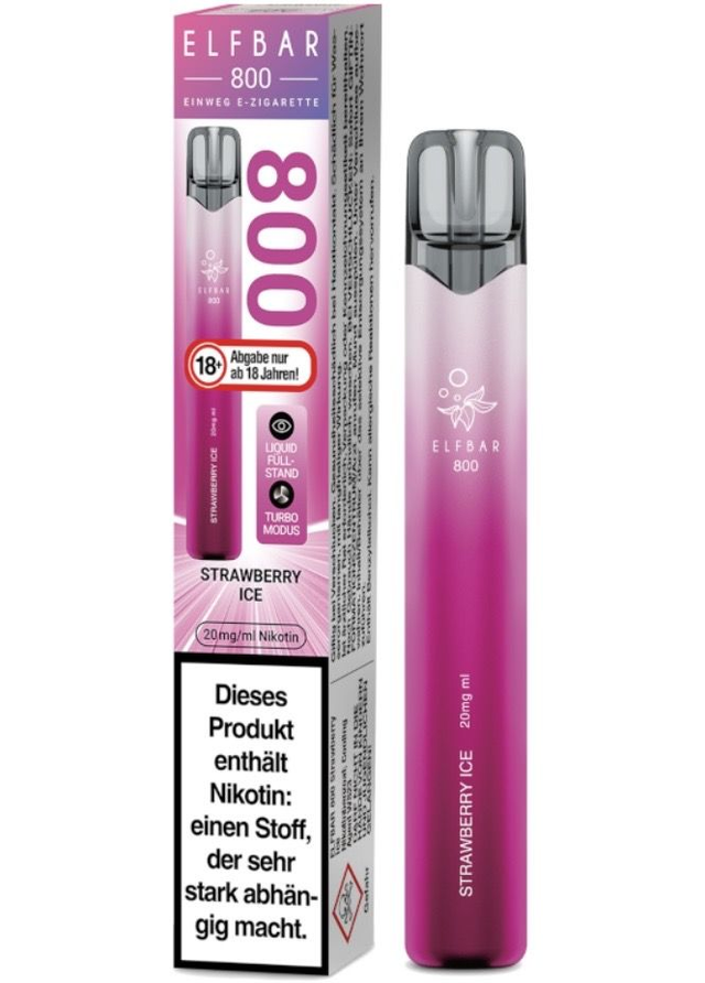 ELFBAR 800 Einweg E-Zigarette – Strawberry Ice | 20 mg