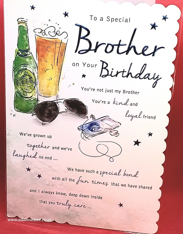 Brother Birthday Card Beautiful Design Modern Scene.