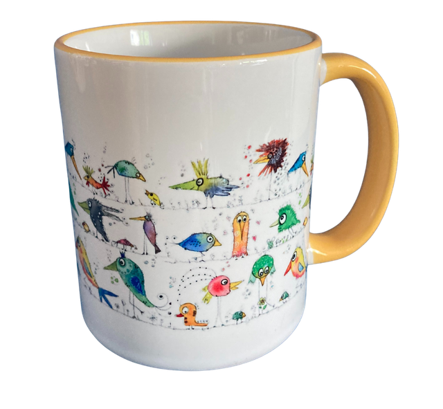 Keramiktasse "Vögel"