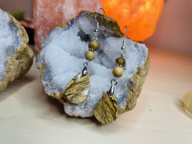 Boucles d'oreilles en JASPE PAYSAGE