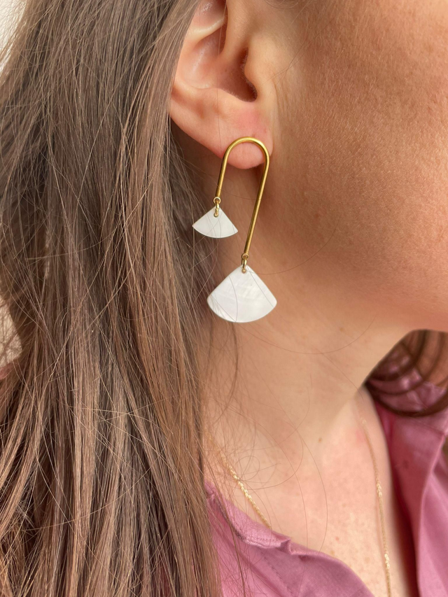 Boucles d’oreilles Équilibre blanches 