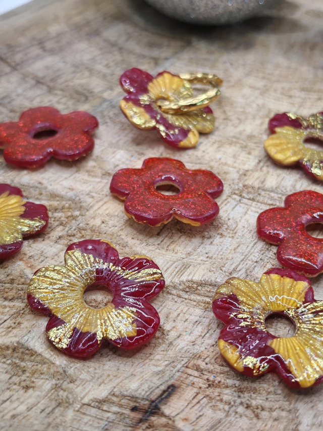 Choupettes Ilena réversibles rouge dorées 