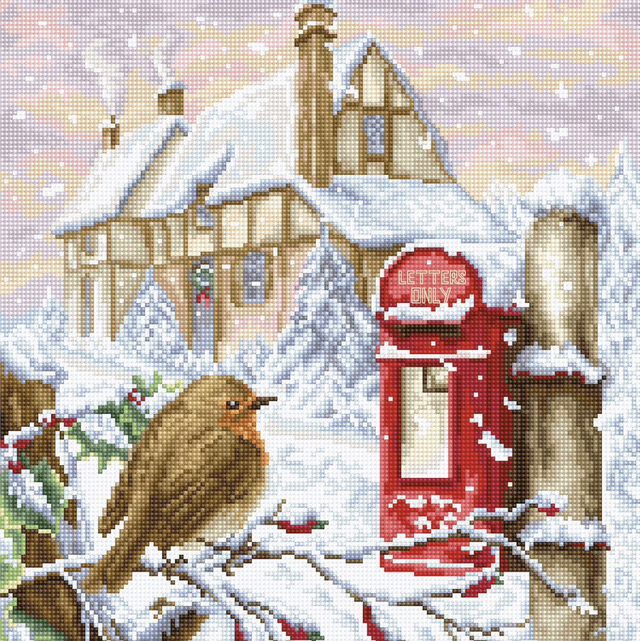 Red Mail Box Cross Stitch Kit by Luca S