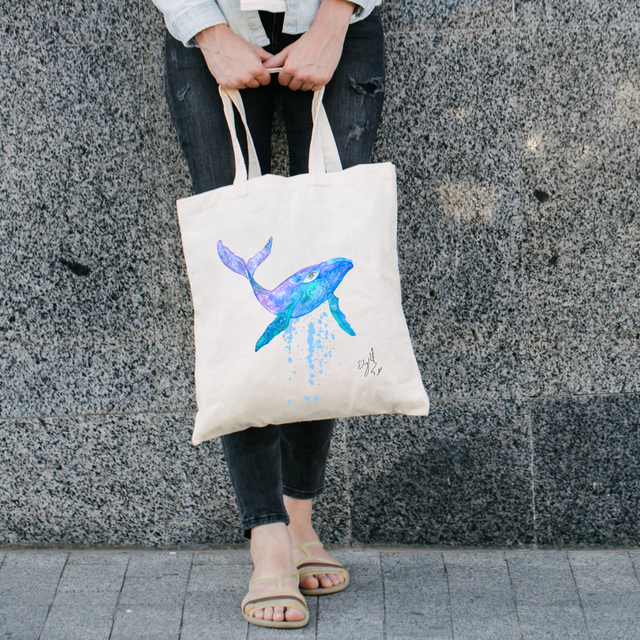 Totebag algodón orgánico ilustrada