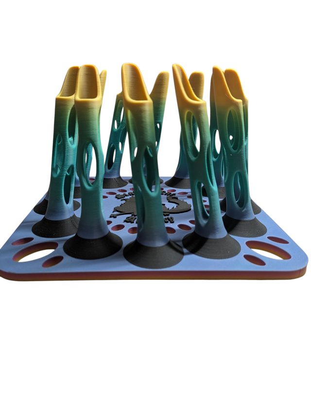 12 Arrow Fletching Stand/ Ground Quiver (Blue, Green and Yellow)