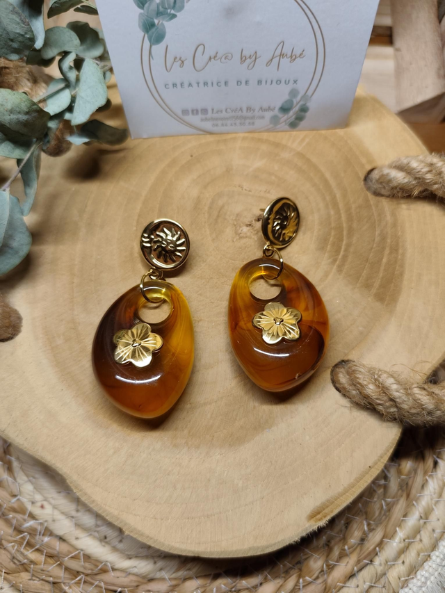 BO CHIC RESINE AMBRE / FLEUR GOLD 0001366