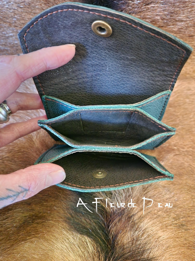 Porte monnaie cuir 3 compartiments