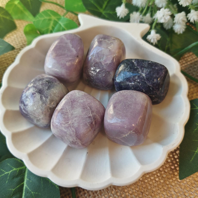 pierre roulée lépidolite cubique 20 à 40mm