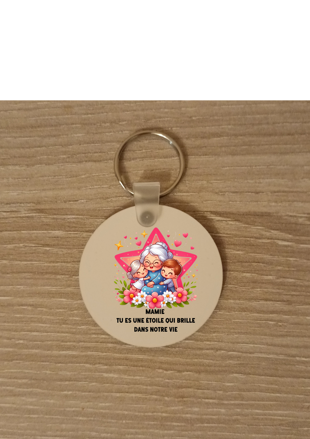 Porte clé mamie étoile