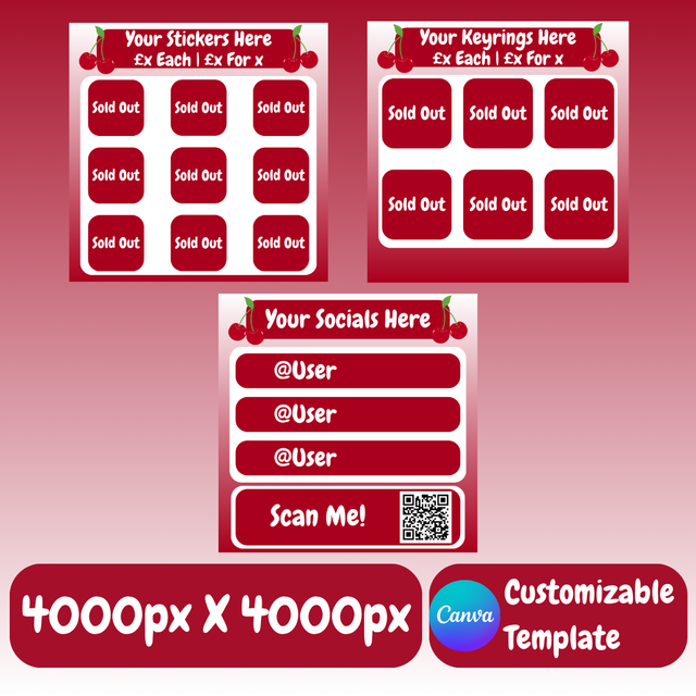 Cherry Artist Vending Template Pack