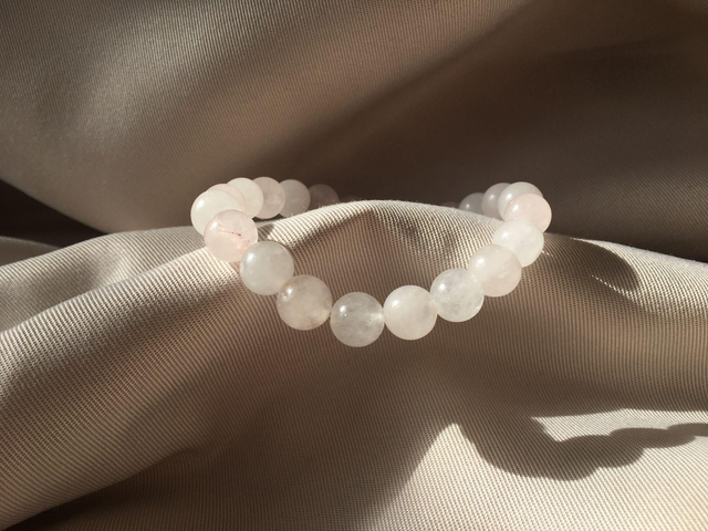 Bracelet en Pierres Naturelles – Quartz Rose &amp; Jadéite Fumée 