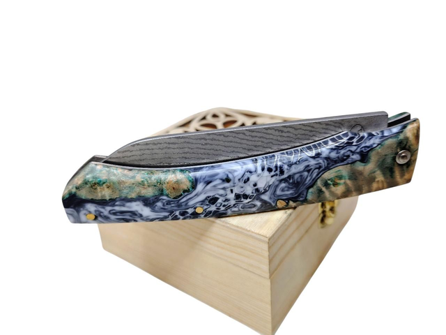 L'Ambacien ®️™️ Damas suminagashi - Loupe de peuplier 