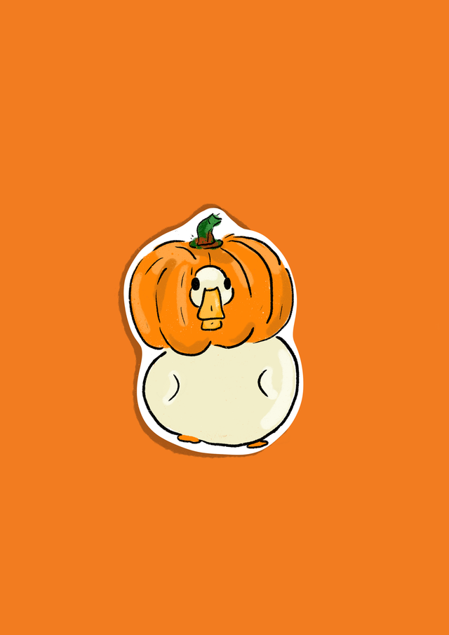 Sticker Canard citrouille 
